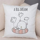 Axyaa Cartoon Animal Pillowcase: Sofa Decor Cushion Cover for Living Room