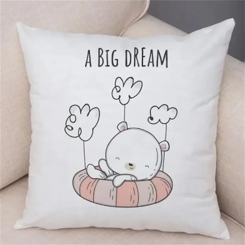 Axyaa Cartoon Animal Pillowcase: Sofa Decor Cushion Cover for Living Room