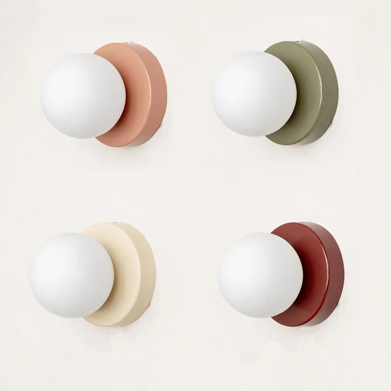 Axyaa Macaron Glass LED Wall Lamp for Bedroom Corridor Decor