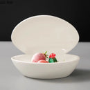 Axya White Ceramic Dinner Plate: Creative Molecular Cuisine Tableware