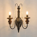 Axyaa Country Bedroom LED Wall Lamp Wood Walnut Indoor Lighting