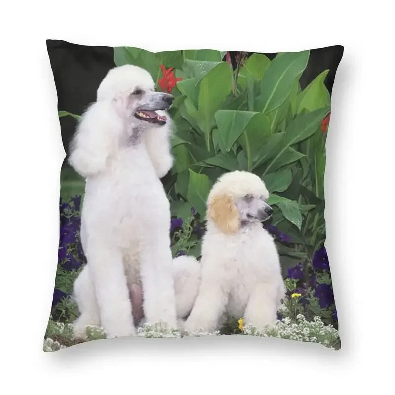 Pink Convertible Pillowcase White Poodle Sofa Cushion Cover Axyaa Home Decor