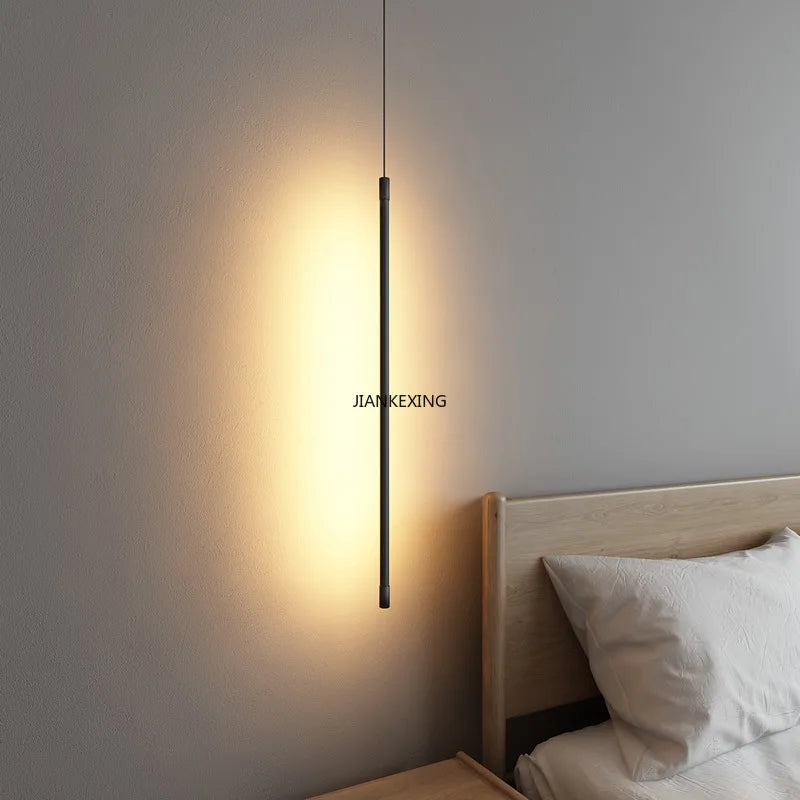 Axyaa Nordic LED Long Chandelier for Artistic Living Room Lighting