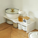 Axyaa Retractable Organizer Rack for Kitchen Cupboard, Wardrobe, and Makeup Cabinet Storage