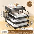 Axyaa Metal Desktop File Rack, Multi-Layer Bookcase & Office Storage for Data Organization