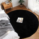 Axyaa Fluffy Black Rabbit Fur Rug 180CM - Washable Bedroom Living Room Decor