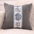 Axyaa Linen Chinese Pavilion Pattern Pillow Cover for Home Sofa Bedroom