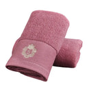 Axyaa Christmas Red Cotton Bath Towels Embroidered Hotel Home Spa Gym Gift Towel