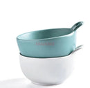 Axyaa Ceramic Breakfast Cereal Bowl with Handle - Small Dessert Yogurt Oat Bowl