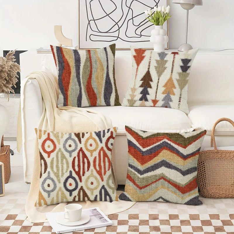 Axyaa Geometric Pattern Printed Pillowcase for Home Decoration