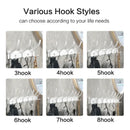 Axyaa Black White Folding Robe Hooks Towel Hanger Wall Rack for Bathroom & Kitchen