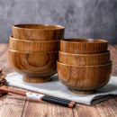 Axyaa Wooden Soup Bowl: Natural Salad Noodles Rice Bowls Home Kitchen Tableware