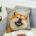 Axyaa Shiba Inu Pillow Cover for Decorative Home and Car Cushions