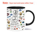 Axyaa Personalized Dad and Kids 3D Effect Mug Fist Bump Coffee Cup - Father's Day Gift