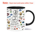 Axyaa Personalized Dad and Kids 3D Effect Mug Fist Bump Coffee Cup - Father's Day Gift