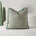 Axyaa Pompom Cushion Cover for Home Decor - 45x45cm - Yellow Purple Green Black