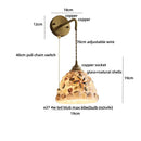 Axyaa Shell Glass LED Wall Sconce Pull Chain Switch Stair Light Fixtures