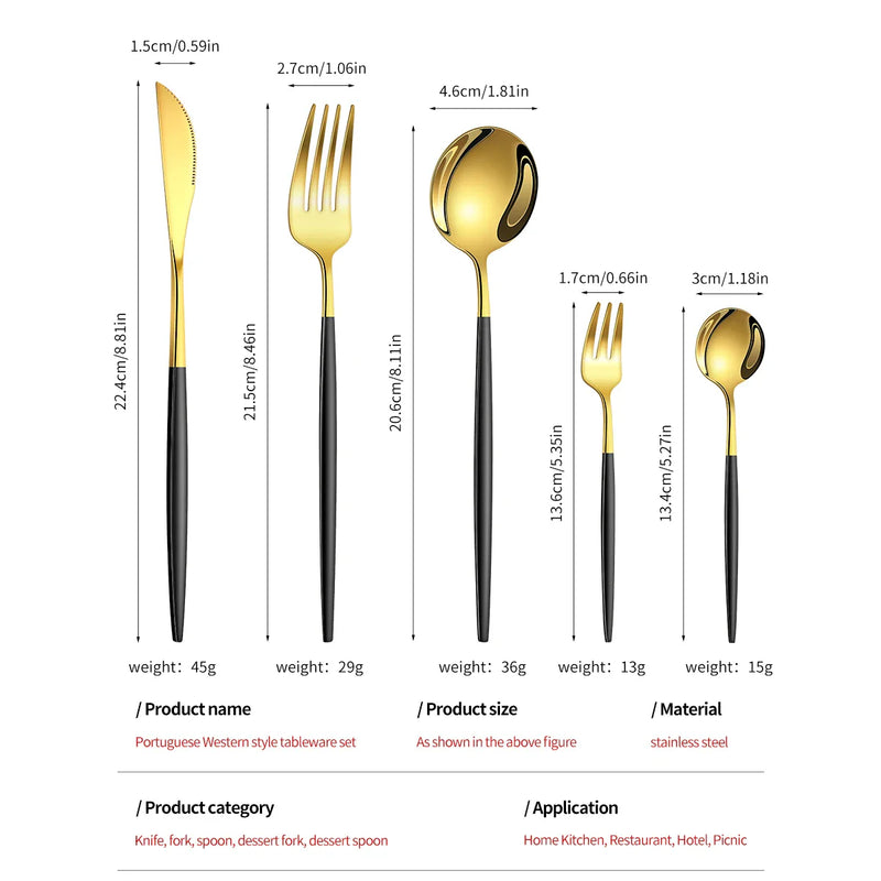 Axyaa 30-Piece Stainless Steel Cutlery Set for Dining Banquets