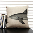 Axyaa Shark Dinosaur Linen Cushion Cover Throw Pillow Case 45x45cm