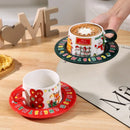 Axyaa Santa Claus Christmas Coffee Cup & Saucer Set Home Afternoon Tea Floral Mug