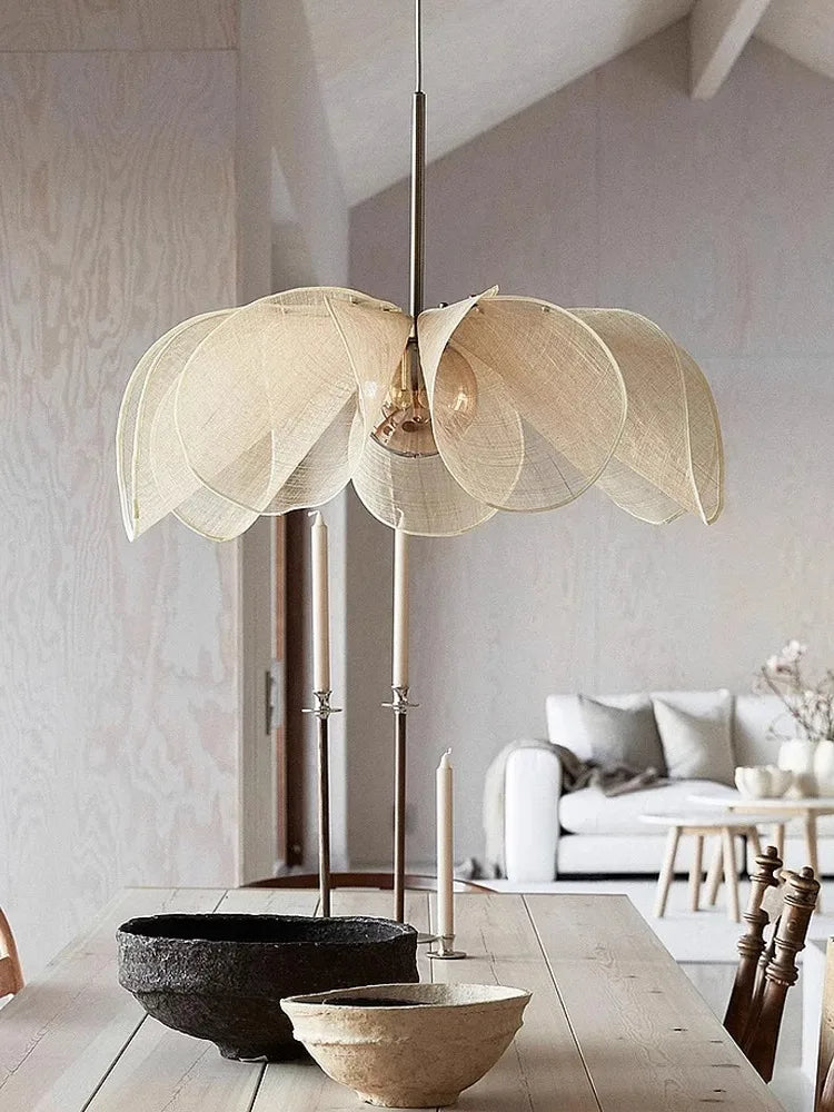 Nordic Fabric Flower Ceiling Pendant Chandelier by Axyaa