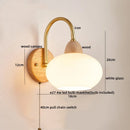 Axyaa Cotton LED Wall Lamp PE Lampshade Pull Chain Switch Nordic Stair Light Fixtures