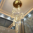 Axyaa Crystal Stair Chandelier Lighting, Ceiling & Hanging LED Chandeliers for Living Room