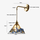 Axyaa Butterfly Glass LED Wall Sconce with Pull Chain Switch
