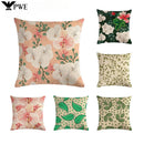 Axyaa Floral Bird Linen Pillowcase 45*45cm for Home Decor and Comfort