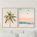 Axyaa Coastal Palm Trees Canvas Print for Modern Farmhouse Decor