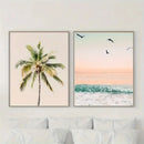 Axyaa Coastal Palm Trees Canvas Print for Modern Farmhouse Decor