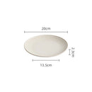 Axyaa Beige Striped Ceramic Plate Set for Molecular Cuisine and Dining