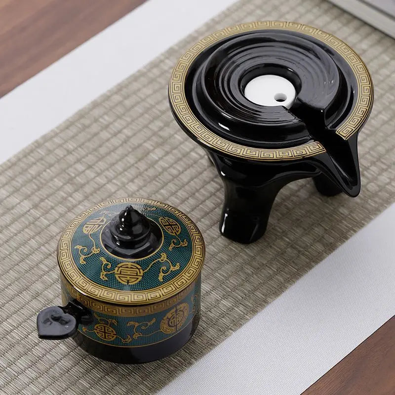 Axya High-End Kung Fu Tea Set: Bone Teapot & Tea Cup Set for 8 People