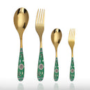 Axyaa Stainless Steel Dinnerware Set - Fork, Spoon, and Coffee Dessert Fruit Cutlery