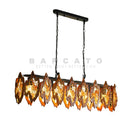 Axyaa Solid Wood Cage Pendant Light Black Metal Fixture Loft Stairs Hanging Lamp