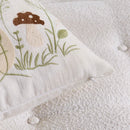 Embroidered Floral Rabbit Pillow Cover Axyaa 18x18inch White Pink Green