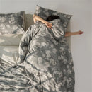 Luxury Egyptian Cotton Floral Duvet Cover Set by Axyaa - Queen King Double Ru Europe Size