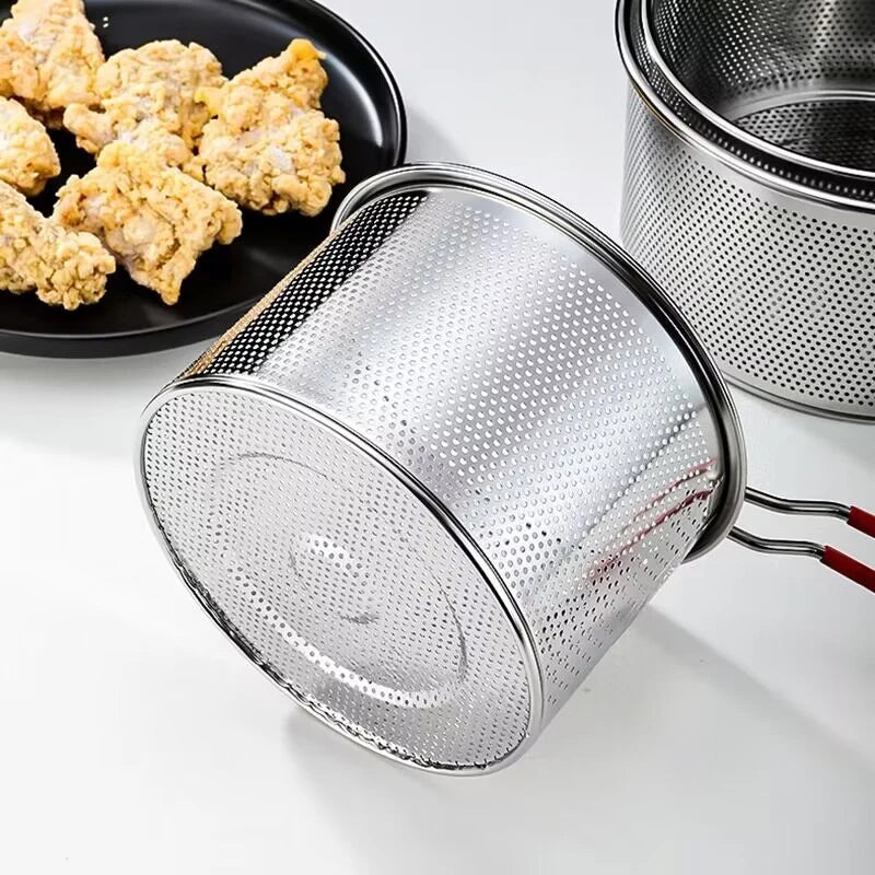 Axya Stainless Steel Frying Basket Filter Strainer for Cooking and Food Preparation