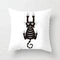 Axyaa Decorative Pillow Cover 45x45cm Polyester Square Black Cat Skull Design