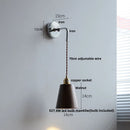 Axyaa Walnut Ash LED Wall Sconce, Adjustable Japanese Style Stair Light Fixtures