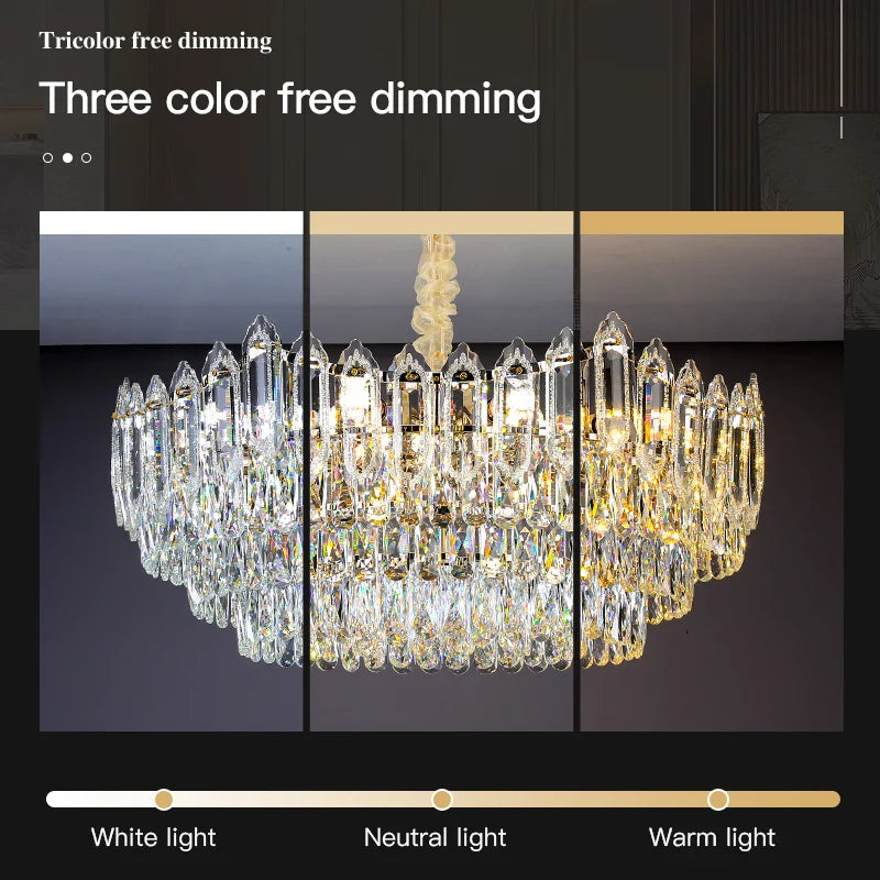 Axyaa Elegant Crystal Chandelier for Living Room, Bedroom, and Dining Room