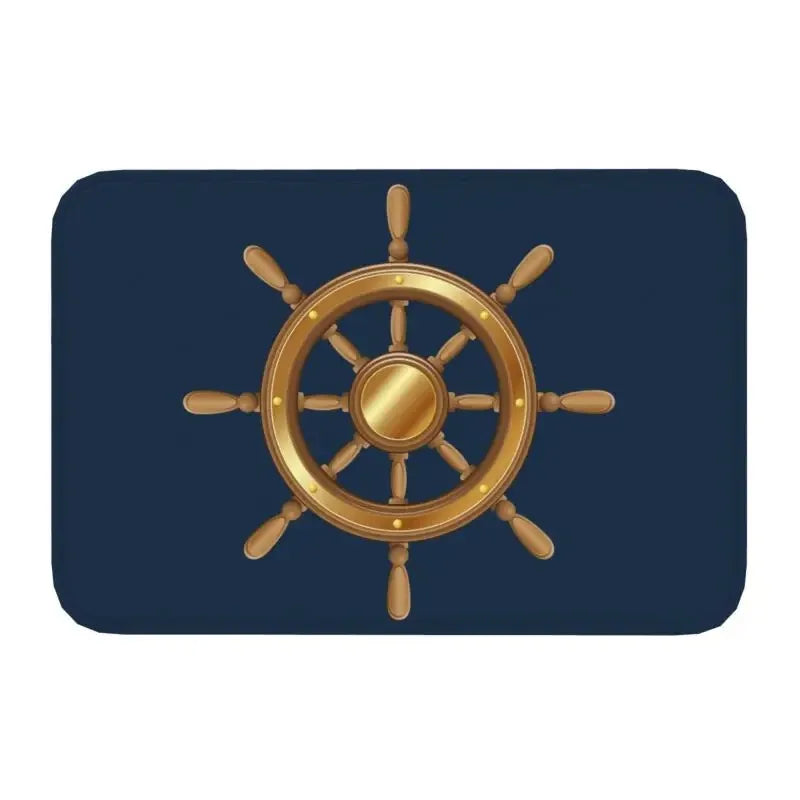 Axyaa Nautical Compass Anchor Rudder Printed Small Non-slip Doormat