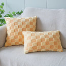 Axyaa Sweet Jacquard Plaid Rabbit Pillow Cover for Home Decor
