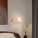 Axyaa French Cream Resin LED Wall Light with Pull Chain Switch - Vintage Copper Wandlamp