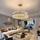 Axyaa Crystal Ceiling Chandeliers: Modern Dining Room Pendant Light for Living Room Lighting