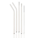 Axyaa Rose Steel Straw Set - Reusable Straws for Drinks & Cocktails