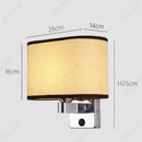 Axyaa LED Fabric Wall Lampshade with Switch for Bedroom or Living Room