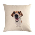 Axyaa Pug Pet Dog Pattern Cotton Linen Throw Pillow Cover for Home Decor