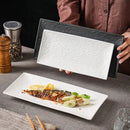 Axyaa Ceramic Sushi Plate: Creative Rectangle Breakfast Dessert Serving Tray
