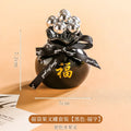 Axyaa Ceramic Stainless Steel Fruit Fork Set with Cute Fruit Sign Storage Jar.